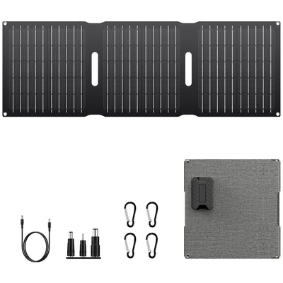 Cargadores de panel solar portátil Powkey de 22W con salida USB-A USB-C DC de 15W, paneles de ETFE de emergencia plegables, cargador de batería solar compatible con teléfonos móviles y iPad para mochileros, camping y senderismo