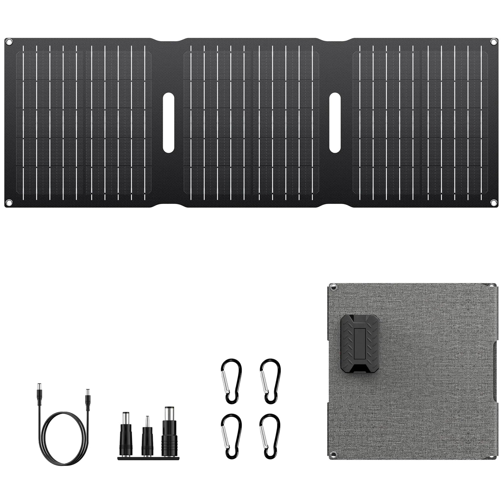 Cargadores de panel solar portátil Powkey de 22W con salida USB-A USB-C DC de 15W, paneles de ETFE de emergencia plegables, cargador de batería solar compatible con teléfonos móviles y iPad para mochileros, camping y senderismo