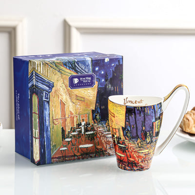 LYXFENGXU Ceramic Coffee Mug Van Goghs Paintings 16 oz Mugs Men Women Holiday Gifts for Office and Home