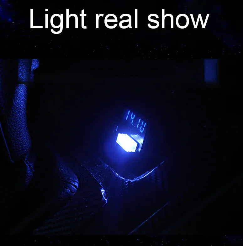 3x Mini Luz LED Azul USB Interior de Coche Lámpara de Ambiente Neón Accesorios