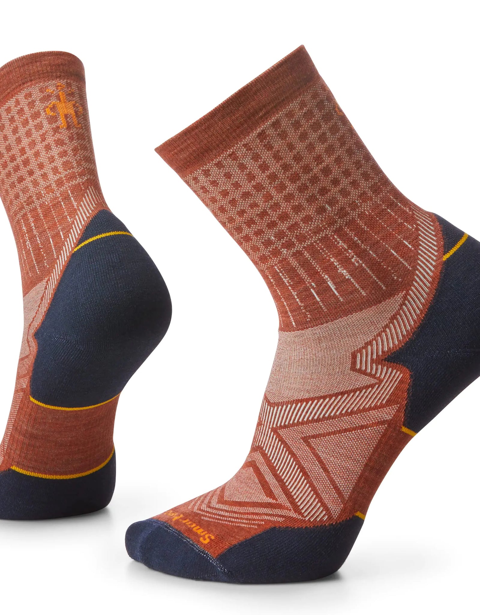 Smartwool Mens Run Targeted Cushion Merino Wool Pattern Mid Crew Socks Picante Large