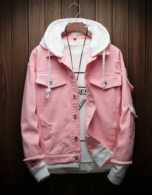 Load image into Gallery viewer, Hooded Denim Jacket
