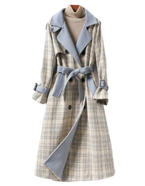 Load image into Gallery viewer, Thickened Blue Plaid Woolen Jacket
