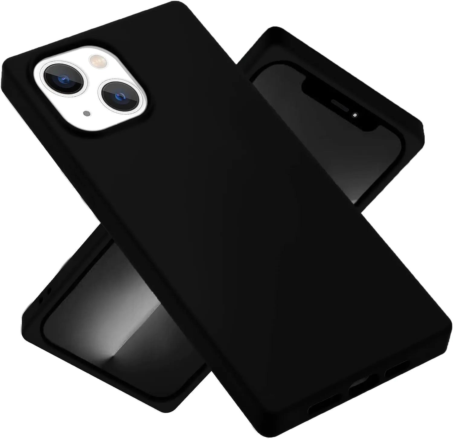 Jmltech para iPhone 15 Funda de silicona protectora delgada, a prueba de golpes, flexible, para mujer, bonita, para iPhone 15 Negro