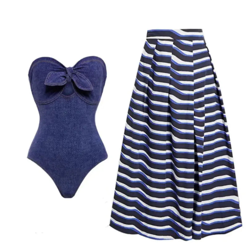 Elegant Women's One-Piece Slimming Swimwear Set