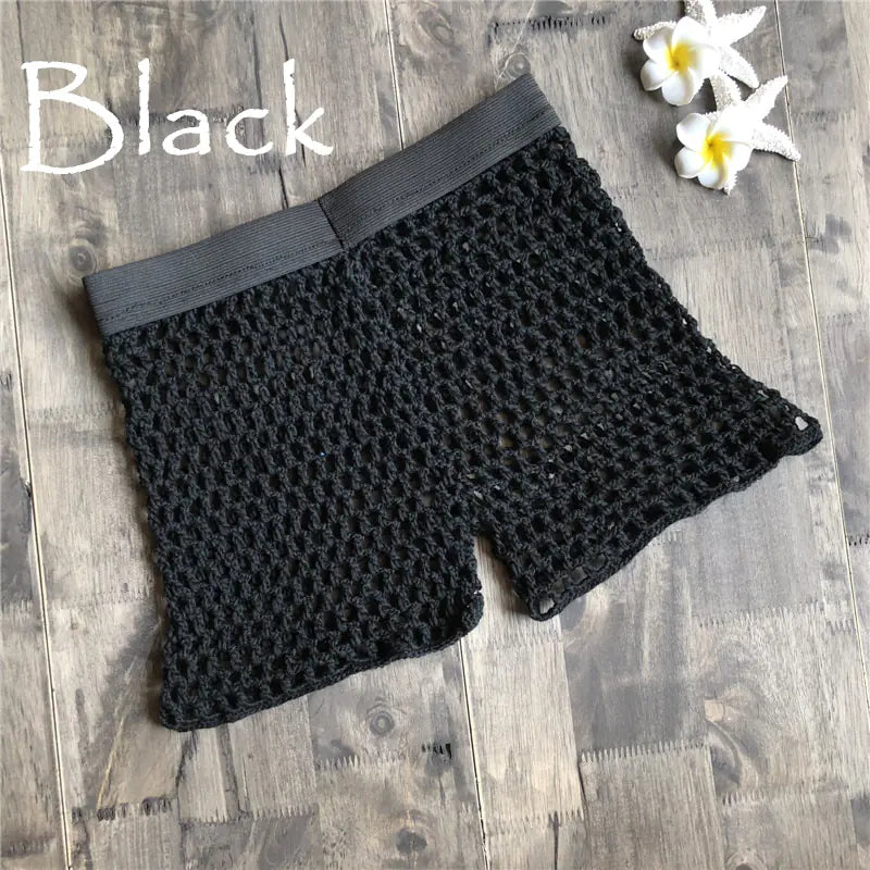 Cotton Fishing Net Shorts for Women, Beach Swimwear