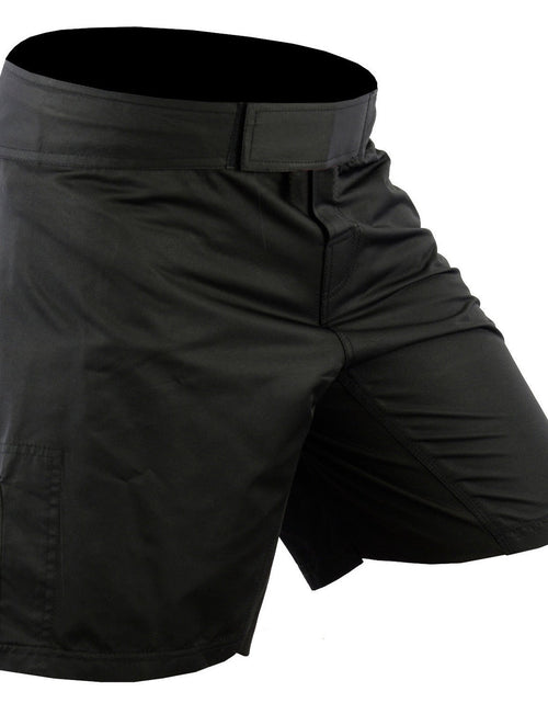 Load image into Gallery viewer, Roar MMA Grappling Shorts Kickboxing Muay Thai Shorts BJJ Gym Training Athletic Shorts (Simple-Black Small)
