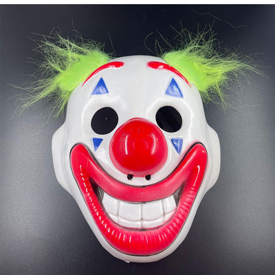 Halloween Clown Mask Horror Clown Cosplay Masks Plastic Scary Monster Masquerade Party Props for Adults Women & Men (Red White One Size)