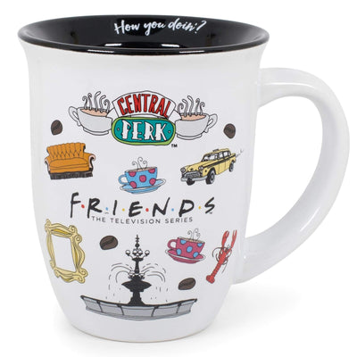 Silver Buffalo Friends Central Perk Logo Wide Rim Ceramic Mug 16 Ounces