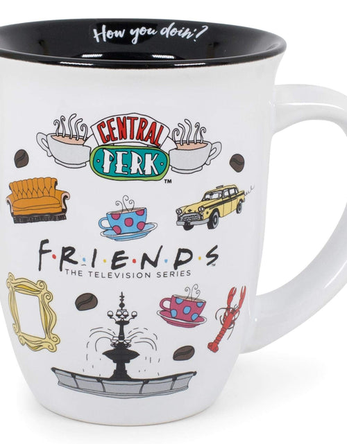 Load image into Gallery viewer, Silver Buffalo Friends Central Perk Logo Wide Rim Ceramic Mug 16 Ounces
