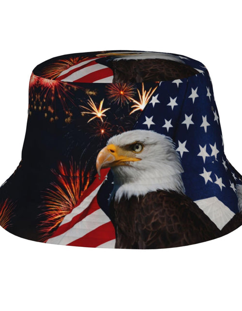 Load image into Gallery viewer, USA Flag Sun Hats for Men Women 4th of July American Flag Bucket Hat Wide Brim Summer Sun Protection Hat

