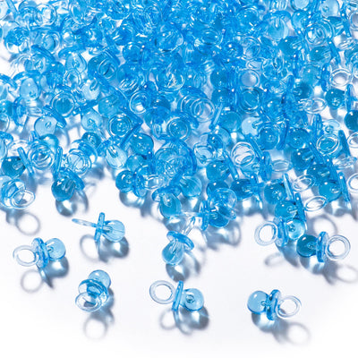 150 mini-sucettes en acrylique pour jeu de fête prénatale 2,2 cm, sucettes en vrac pour fête de révélation du sexe, décorations de table (bleu)