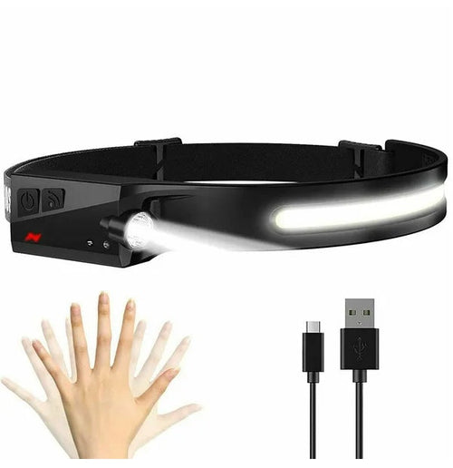 Load image into Gallery viewer, COB LED Headlamp USB Rechargeable Headlight Torch Work Light Bar Head Band Lamp
