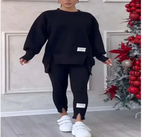 Load image into Gallery viewer, Mila Ultimate Comfy Sweatsuit Set with Asymmetrical Top
