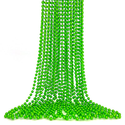 12 PCS Beaded Necklace Green Mardi Gras Beads Plastic Bead Necklace St.Patricks Day Party Accessories Decor 32" Parade Throws Party Supplies for St Patricks Day Christmas Xmas Carnival Baby Shower