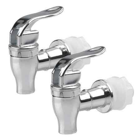 2Pcs Replacement Spigot for Beverage Dispenser Drink Dispenser Push Style Spigot Silver Plastic Spout Tap for Glass Jar Beverage Dispenser by GWENBHMTOOL