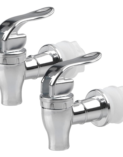 Cargar imagen en el visor de la galería, 2Pcs Replacement Spigot for Beverage Dispenser Drink Dispenser Push Style Spigot Silver Plastic Spout Tap for Glass Jar Beverage Dispenser by GWENBHMTOOL
