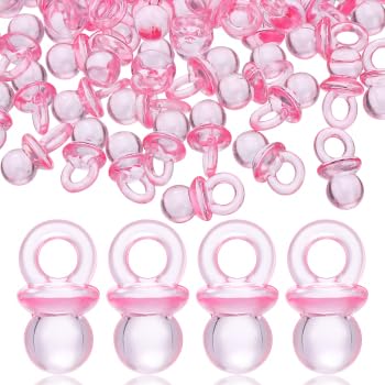100 sucettes en acrylique : Mini sucettes mignonnes pour bébé, collier en vrac, pendentifs de sucette pour décoration de fête prénatale.