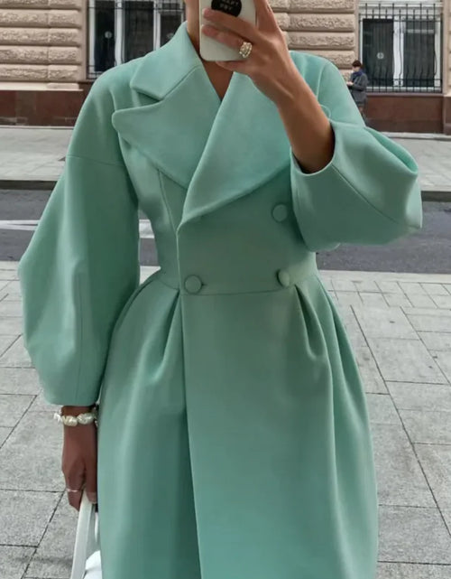 Cargar imagen en el visor de la galería, Chaqueta vintage de solapa con mangas farol
