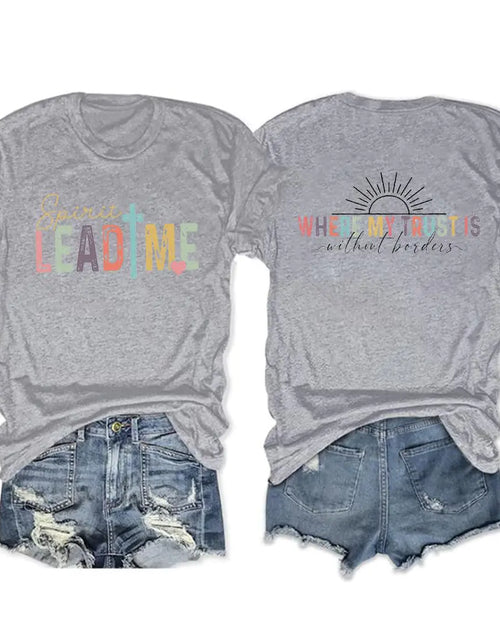 Load image into Gallery viewer, Christian Shirts for Women Spirit Lead Me Shirts Christian Gifts Shirts Faith Positive Short Sleeve Tee Shirts Grey
