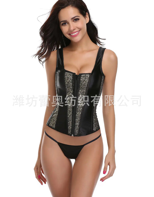 Load image into Gallery viewer, Punk Sexy Black Shapewear Corset Bodysuit E0936
