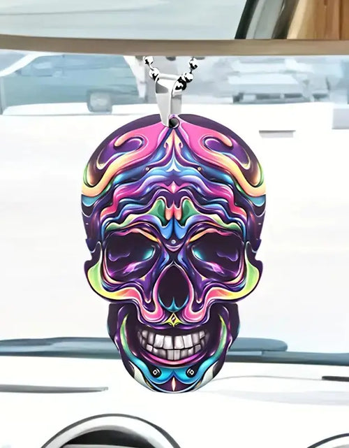Cargar imagen en el visor de la galería, Colgante acrílico Calavera Neón para Accesorios de Coche y Bolso
