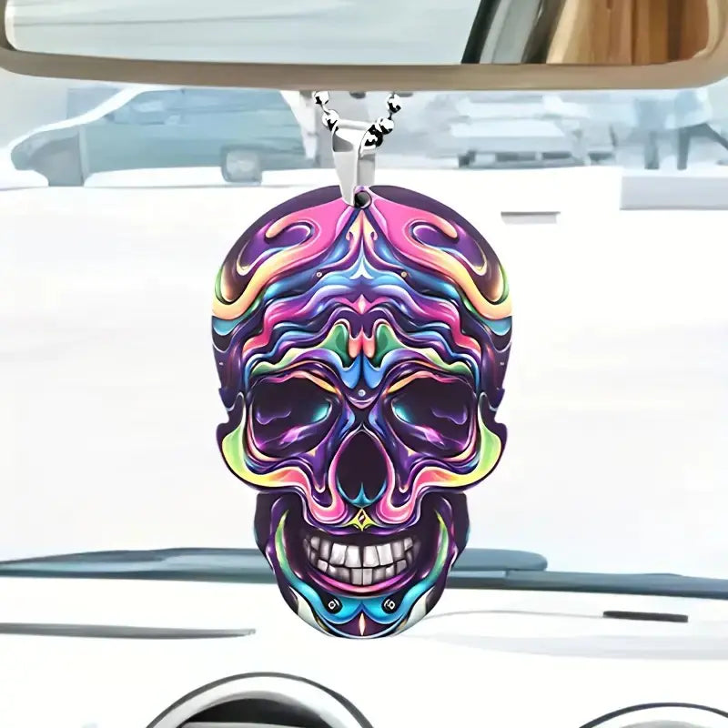 Colgante acrílico Calavera Neón para Accesorios de Coche y Bolso