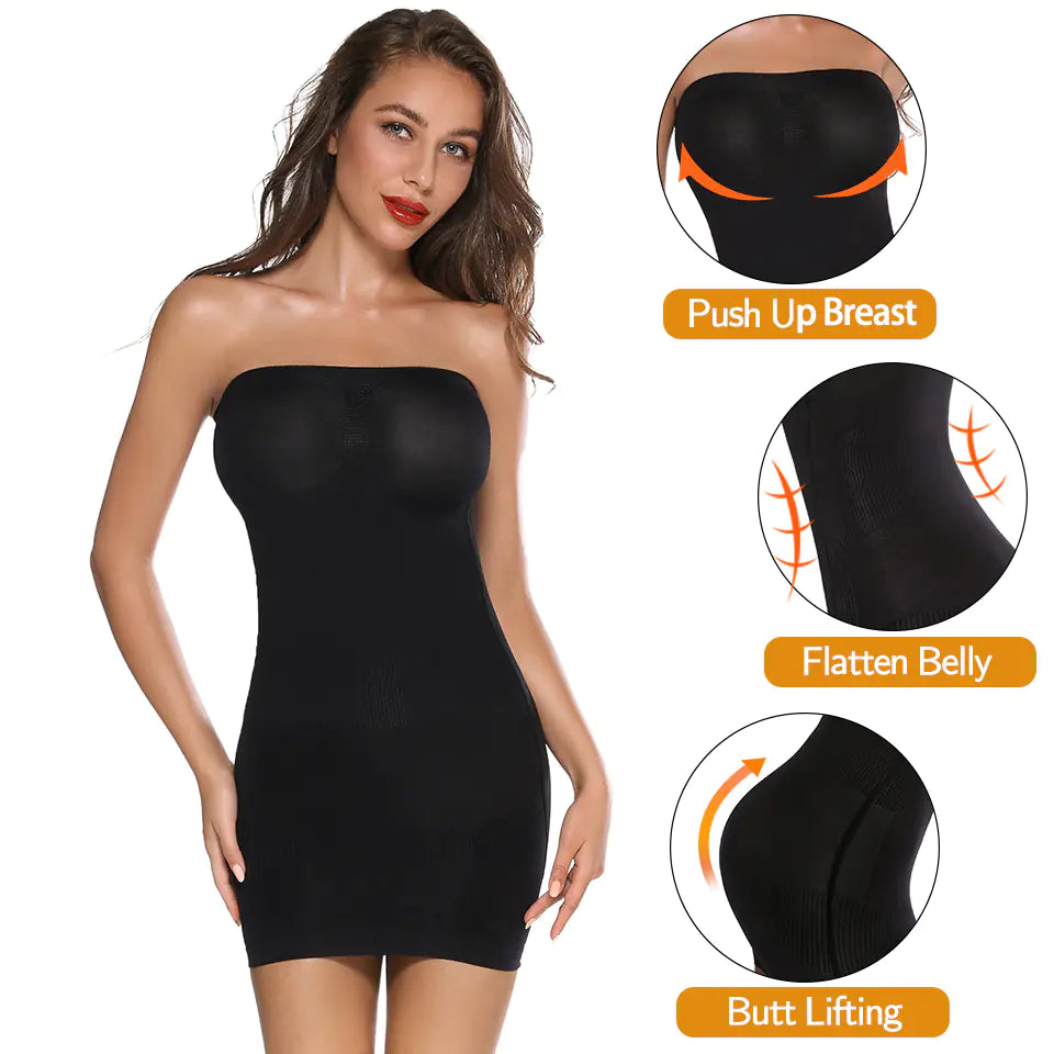 Bustier sculptant sans coutures à coupe longue