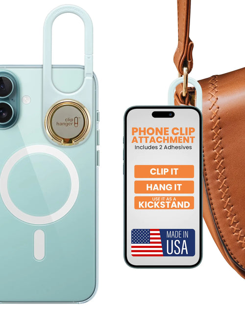 Load image into Gallery viewer, Cliphanger PIVIT with Gold Kickstand Holder &amp; Grip for Hand - Finger Loop for Phone Case - Secure Phone Accessories for Texting and Selfies - White
