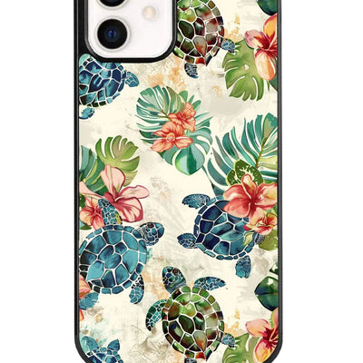 Funda Jeuloth para iPhone 12 Mini (5.4 pulgadas) - Carcasas para teléfono con diseño de tortuga marina vintage - Fundas de TPU para teléfono - Protección contra caídas
