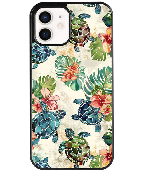 Load image into Gallery viewer, Jeuloth for iPhone 12 Mini (5.4 inch) Case - Vintage Art Pattern Sea Turtle Designed Phone Cases - TPU Phone Cases - Drop Protection
