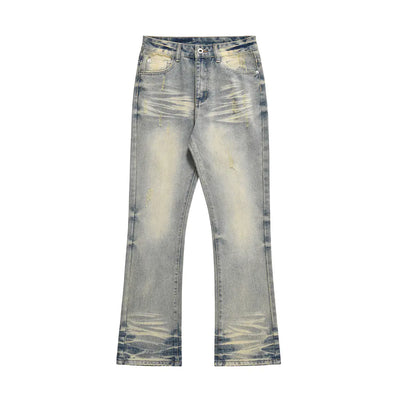 Men's Distressed Straight-Leg Denim Pants