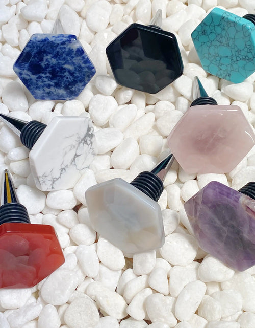 Load image into Gallery viewer, Soho Lounge Hexagon Stone Wine Stopper
