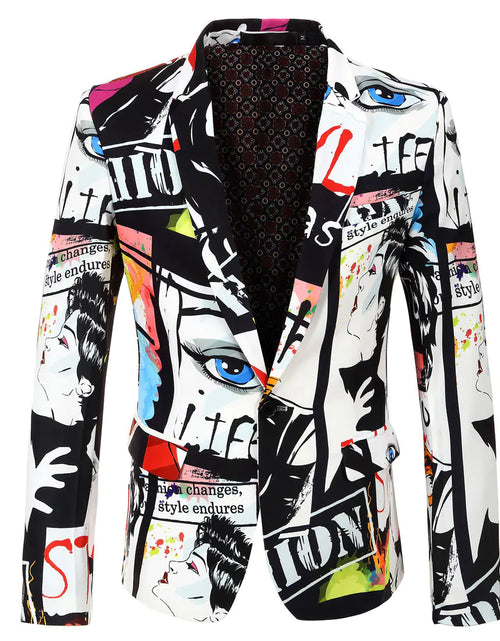 Load image into Gallery viewer, Graffiti Printed Suit Jacket
