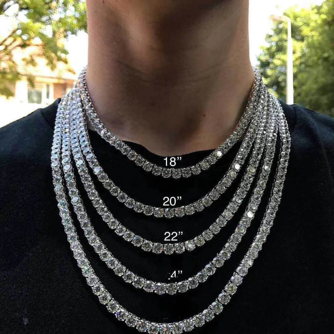 Collar de tenis de circonitas de moda para hombres y mujeres