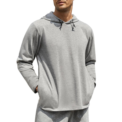 3rd hill Fashion Mens Hoodies Midweight Long Sleeve Pullover Soft Cotton Blend Hooded Sweatshirts with Pockets Black M