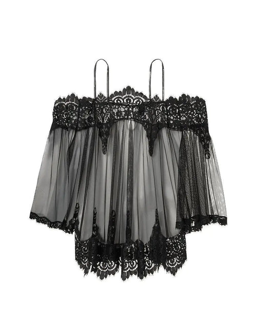 Charger l'image dans la visionneuse de galerie, Ensemble de lingerie en dentelle à épaules dénudées
