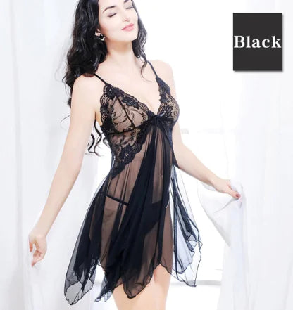 Load image into Gallery viewer, Lace Lingerie Set - Two-Piece Sleepwear Outfit
