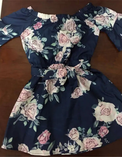Load image into Gallery viewer, Digital Print Matching Family Dresses with Belt
