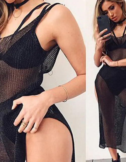 Load image into Gallery viewer, Knitted Hollow Cover-Up, Beach Vacation Swimwear
