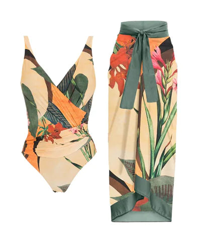 Wholesale Retro One-Piece Slimming Swimwear