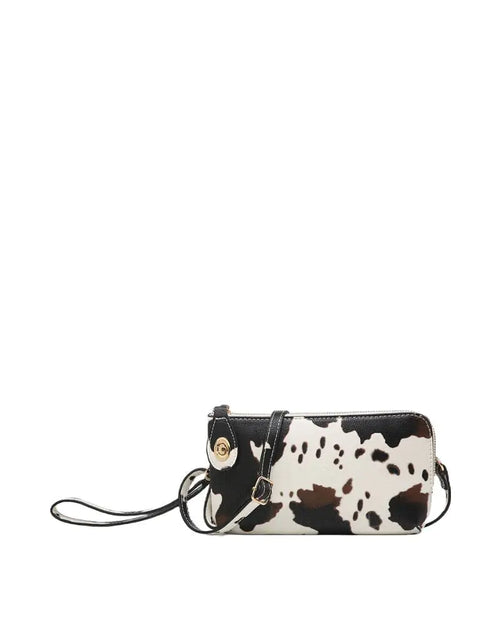 Load image into Gallery viewer, JEN &amp; CO. Kendall Crossbody Bag for Women Cow-White - Vegan Leather Wristlet Purse Small Purses for Party Clutch Bags
