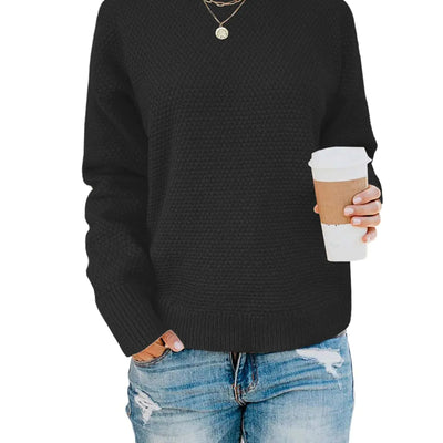 Lylinan Sudadera para mujer, negra, jerséis elegantes, casuales, de manga larga para mujer, negra S