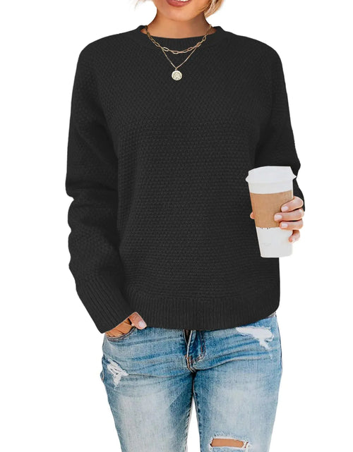 Load image into Gallery viewer, Lylinan Womens Sweatshirt Black Sweaters Dressy Casual Long Sleeve Shirts for Women Black S
