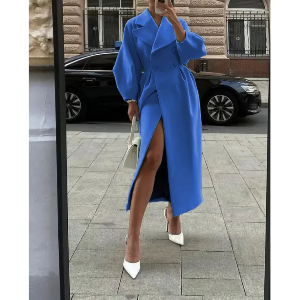 Chaqueta vintage de solapa con mangas farol