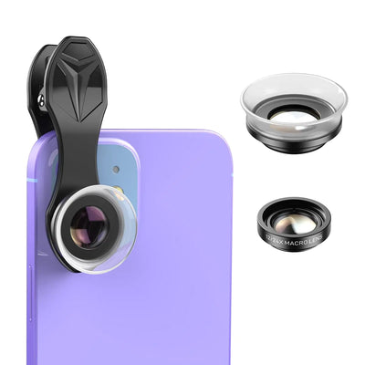 APEXEL Lente macro 12X / 24X Lente macro para iPhone con clip universal Accesorio de lente macro HD para teléfono Cámara de teléfono Accesorios de fotografía para iPhone Se adapta a todos los teléfonos celulares y tablets Mini microscopio