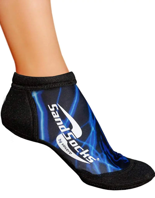 Load image into Gallery viewer, Sand Socks Vincere low cut Sprites beach volleyball soccer running mens womens (Blue Lightning large)
