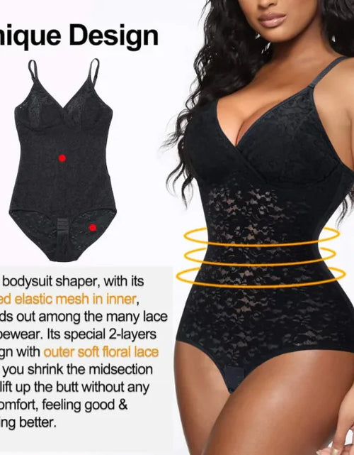 Load image into Gallery viewer, Women's Lace Body Shaping Corset – Beautiful Back Shapewear Jumpsuit
