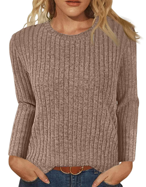 Load image into Gallery viewer, Long Sleeve Shirts for Women Womens Fall Sweaters Long Sleeve Sweaters for Women Sweaters for Women Black Crew Neck Sweater Women Womens Crew Neck Sweaters Long Sleeve
