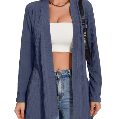 MONNURO Cárdigans ligeros de talla grande para mujer con dobladillo alto-bajo (gris azulado 5X)
